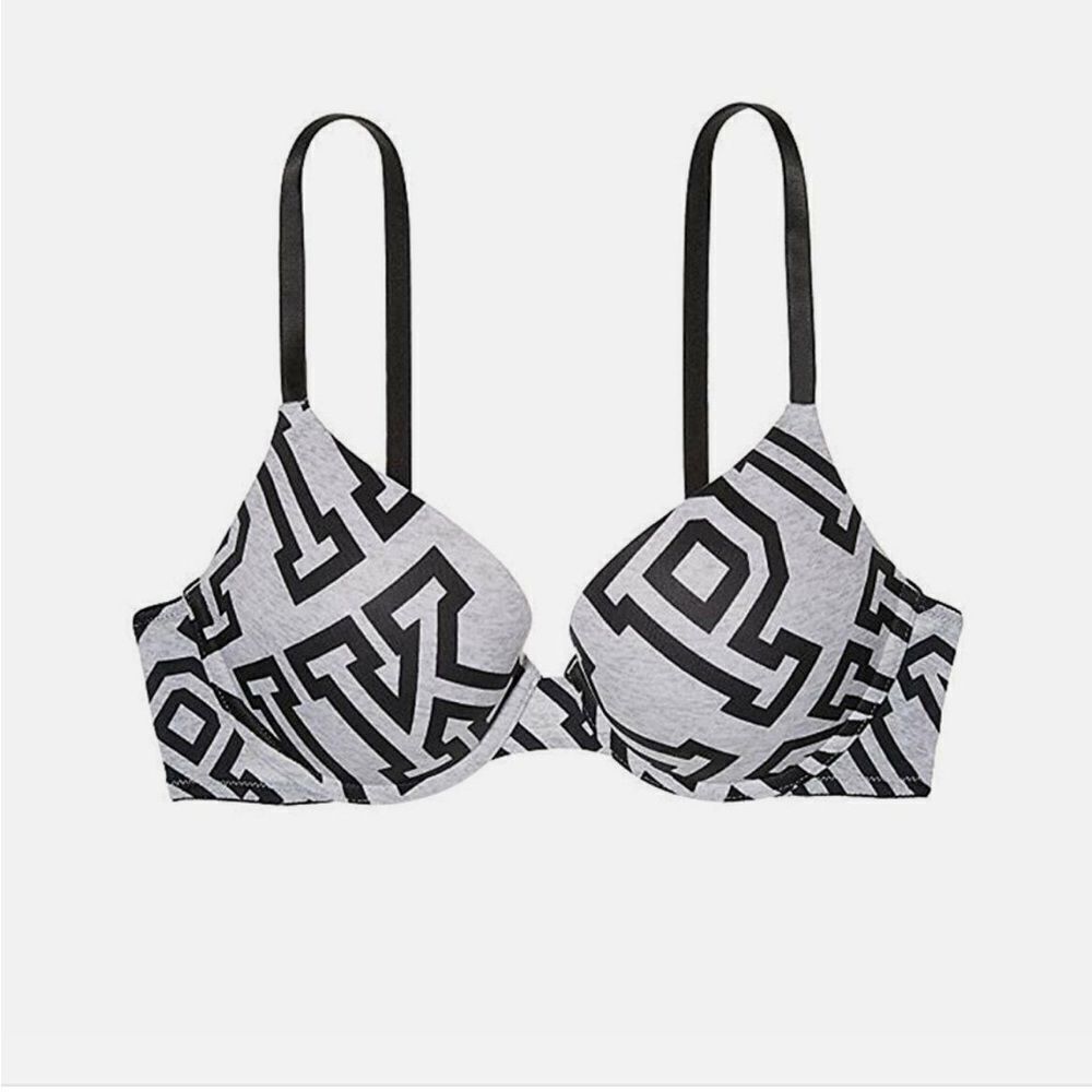 PINK Victoria's Secret Black and Gray Bra